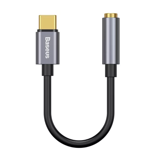 Átalakító adapter, Type-C / 3,5 mm Jack - Sötétszürke - Baseus - Audio Cable Adapter L54