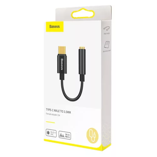 Átalakító adapter, Type-C / 3,5 mm Jack - Sötétszürke - Baseus - Audio Cable Adapter L54
