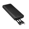 Borofone – Power Bank (BJ79) – beépített 3 db kábellel (USB, USB-C, Lightning), LED kijelzővel, 2A, 10000 mAh – fekete