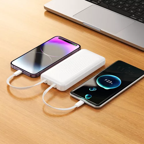 Borofone – Power Bank (BJ79) – beépített 3 db kábellel (USB, USB-C, Lightning), LED kijelzővel, 2A, 10000 mAh – fekete