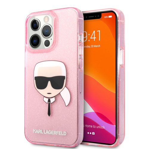 Karl Lagerfeld Glitteres Szilikon Tok iPhone 13 Pro - Rózsaszín