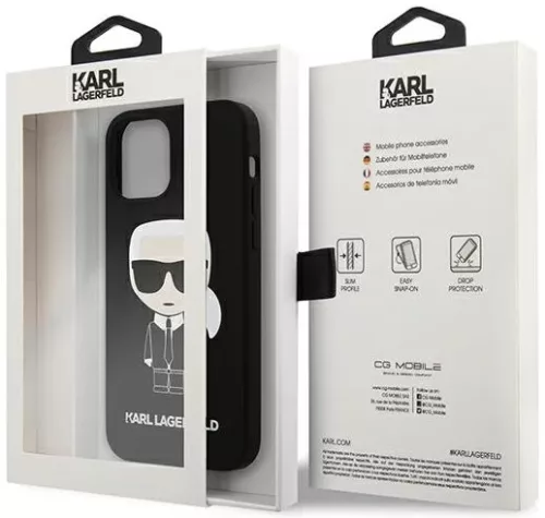 Karl Lagerfeld szilikon fekete tok (iPhone 12 Pro Max)