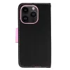 Iphone XS Max, Mágneses Kinyitható tok belső zsebbel és állványfunkióval - Fekete/rózsaszín - FANCY