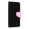 Iphone XS Max, Mágneses Kinyitható tok belső zsebbel és állványfunkióval - Fekete/rózsaszín - FANCY