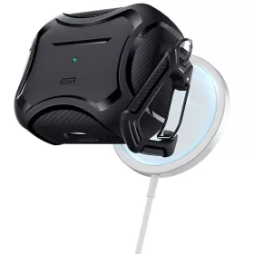  ESR Cyber Armor ütésálló fekete Magsafe kompatibilis tok karabinerrel Airpods Pro 1/2