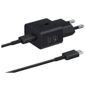   Samsung fali töltő adapter, kábellel, 25W, kábellel, USB-C - fekete
