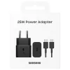 Samsung fali töltő adapter, kábellel, 25W, kábellel, USB-C - fekete