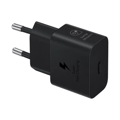 Samsung fali töltő adapter, kábellel, 25W, kábellel, USB-C - fekete