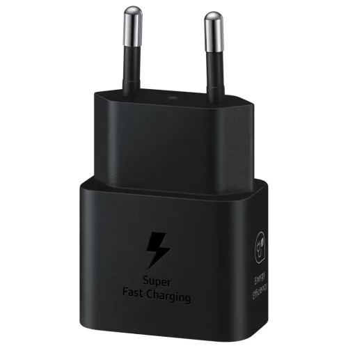 Samsung fali töltő adapter, kábellel, 25W, kábellel, USB-C - fekete
