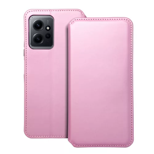 Xiaomi Redmi Note 12 5G, Kinyitható kártyatartós műbőr tok - rózsaszín - DUAL POCKET