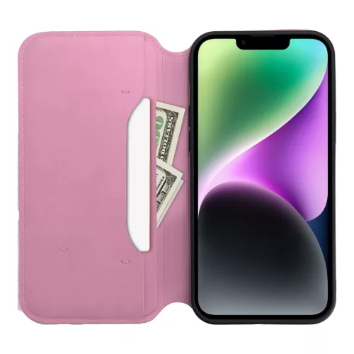 Xiaomi Redmi Note 12 5G, Kinyitható kártyatartós műbőr tok - rózsaszín - DUAL POCKET