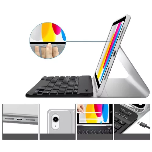 Tech-Protect SC Pen + Billentyűzet tok iPad 10.9" 2022 (10. generáció) / 11" 2025 (11. generáció) - Szürke