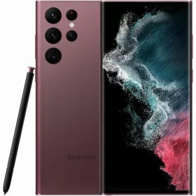   Samsung Galaxy S22 Ultra 128GB Burgundy - Használt, Független Kiváló - 1 Év Garancia