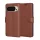 Google Pixel 9 Pro / 9, Kinyitható kártyatartós Ökobőr tok állványfunkcióval - Barna - Techsuit Leather Folio