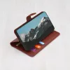 Google Pixel 9 Pro / 9, Kinyitható kártyatartós Ökobőr tok állványfunkcióval - Barna - Techsuit Leather Folio