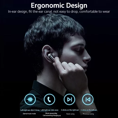 Lenovo XG02 Gamer Bluetooth 5.0 vezeték nélküli bluetooth fülhallgató - Fehér