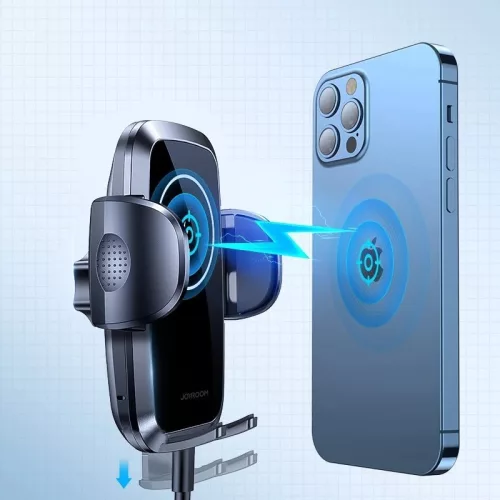 Joyroom JR-ZS241 Autós Telefon tartó Szellőzőrácsra Qi Vezeték nélküli Töltővel 15W - Fekete