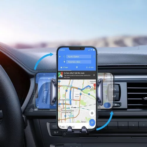 Joyroom JR-ZS241 Autós Telefon tartó Szellőzőrácsra Qi Vezeték nélküli Töltővel 15W - Fekete