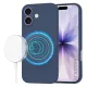 iPhone 17, Puha tapintású MagSafe szilikon tok, mikroszálas béléssel, Techsuit - SoftFlex - Sötétkék
