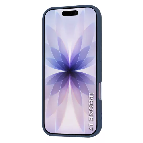 iPhone 17, Puha tapintású MagSafe szilikon tok, mikroszálas béléssel, Techsuit - SoftFlex - Sötétkék
