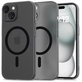Tech-Protect MagSlim Matt Fekete MagSafe tok - iPhone 15