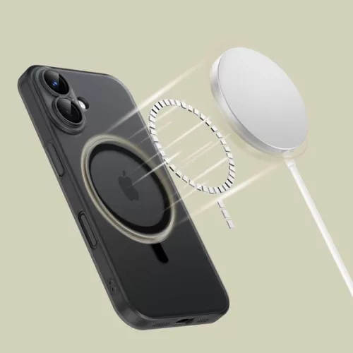 Tech-Protect MagSlim Matt Fekete MagSafe tok - iPhone 15