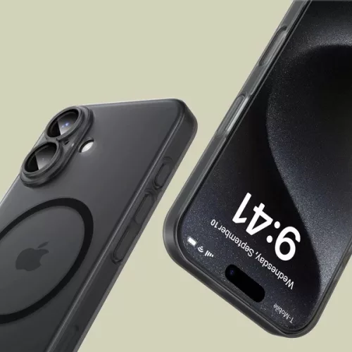 Tech-Protect MagSlim Matt Fekete MagSafe tok - iPhone 15