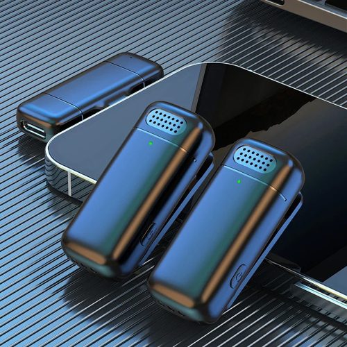 Vezeték nélküli csiptetős mikrofon szett (2 darabos) - Type-C csatlakozóval, zajszűréssel és 6 órás üzemidővel - Techsuit LW3