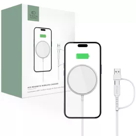   Tech-Protect QI15W-A25 MagSafe mágneses vezeték nélküli töltő - Fehér