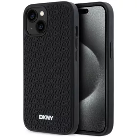 DKNY fekete 3D gumis ismétlődő mintás tok (iPhone 15)