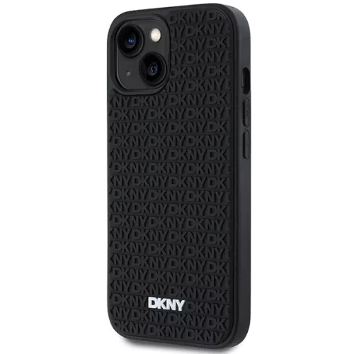 DKNY fekete 3D gumis ismétlődő mintás tok (iPhone 15)