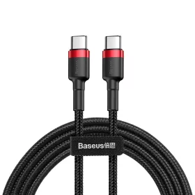   Baseus H91 USB-C / USB-C PD QC kábel 60W 3A 480Mb/s 2m - Fekete és piros