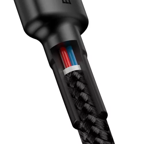 Baseus H91 USB-C / USB-C PD QC kábel 60W 3A 480Mb/s 2m - Fekete és piros