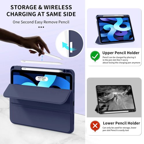 Techsuit – Flex Trifold iPad tok (tolltartóval) – iPad Air 11 (2024) / Air 11 (2025) – Fekete