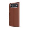 Techsuit Eco Bőr kinyitható barna tok - iPhone 17 Air
