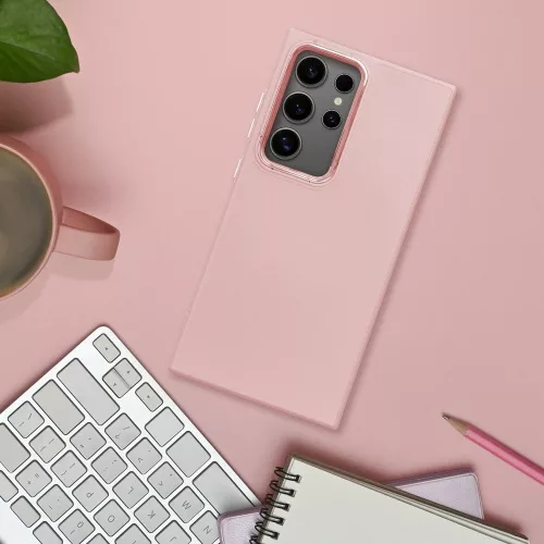 FRAME Szilikon tok extra kameravédelemmel SAMSUNG S25 Ultra - Rózsaszín