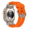 Techsuit Design Acél Szíj - Titánium Szürke/Narancssárga - Apple Watch 42/44/45/49 mm