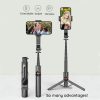 Techsuit - Selfie Bot (L12) - Stabil alumínium tripod, összecsukható és hordozható, vezeték nélküli távirányítóval, 106 cm - Fekete