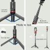 Techsuit - Selfie Bot (L12) - Stabil alumínium tripod, összecsukható és hordozható, vezeték nélküli távirányítóval, 106 cm - Fekete