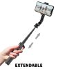 Techsuit - Selfie Bot (L12) - Stabil alumínium tripod, összecsukható és hordozható, vezeték nélküli távirányítóval, 106 cm - Fekete