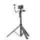 Techsuit - Selfie Bot (C05) - Nagyméretű állítható tripod Bluetooth távirányítóval, 360°-os forgással, alumínium ötvözet, 205 cm - Fekete