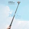 Techsuit - Selfie Bot (C05) - Nagyméretű állítható tripod Bluetooth távirányítóval, 360°-os forgással, alumínium ötvözet, 205 cm - Fekete
