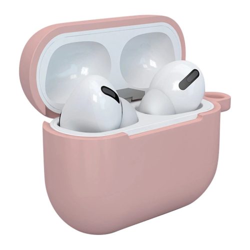 Szilikon rózsaszín tok karabinerrel Airpods 3