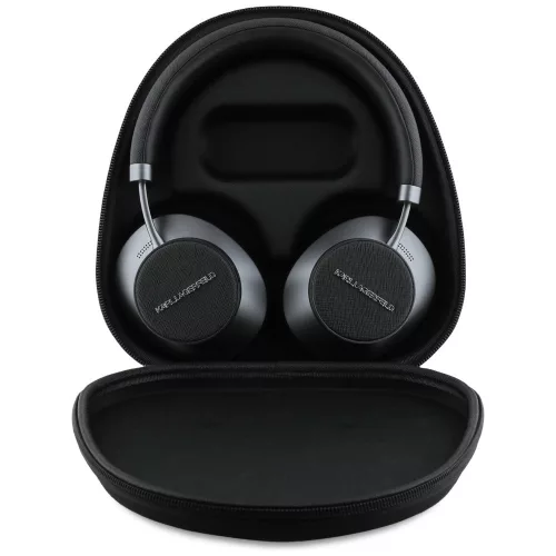 Karl Lagerfeld - Vezeték nélküli fejhallgató Saffiano Elongated - Over-Ear, ANC, Bluetooth, Type-C – Fekete