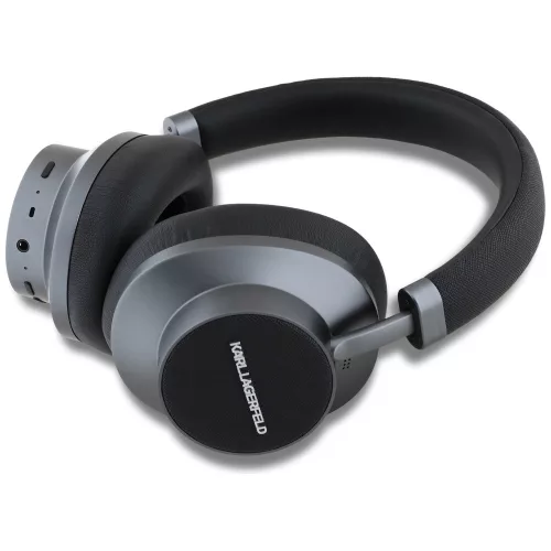 Karl Lagerfeld - Vezeték nélküli fejhallgató Saffiano Elongated - Over-Ear, ANC, Bluetooth, Type-C – Fekete