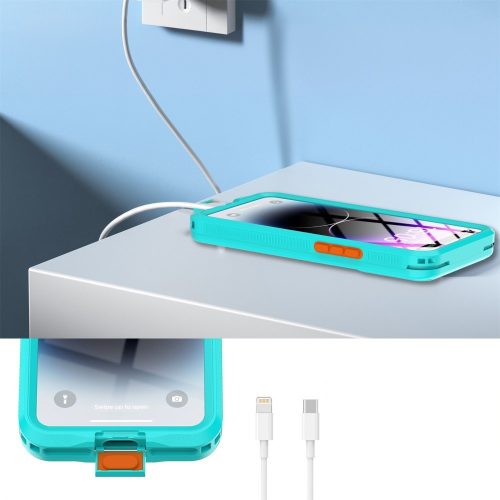 ShellBox – AirBox Vízálló IP68 tok (6.1 hüvelyk) – iPhone 12 / 12 Pro / 13 / 13 Pro / 14 / 14 Pro / 15 / 15 Pro / 16 – Kék