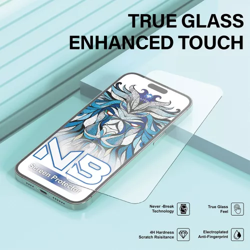 iPhone 17 Pro kijelzővédő fólia - edzett üveg, 4H karcállóság, ujjlenyomat-mentes, ütés- és törésálló, teljes kijelzős védelem - Lito NB Screen Protector