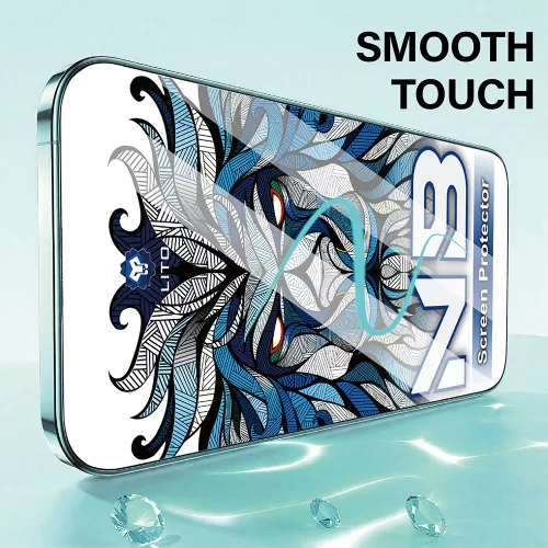 iPhone 17 Pro kijelzővédő fólia - edzett üveg, 4H karcállóság, ujjlenyomat-mentes, ütés- és törésálló, teljes kijelzős védelem - Lito NB Screen Protector