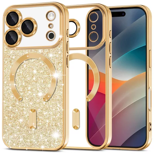 Techsuit - Luxury Glitter MagSafe - iPhone 17 Pro  - Gold