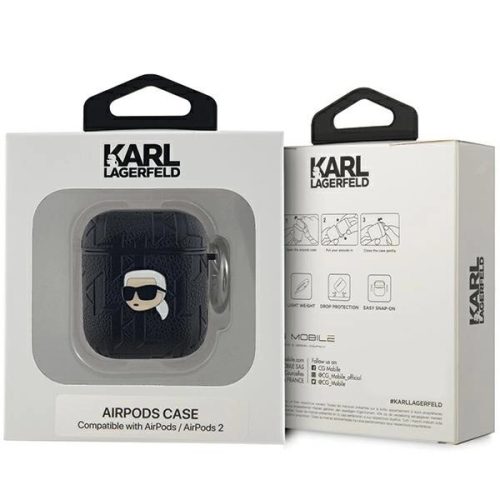 Karl Lagerfeld fekete monogramos Karl fejes tok (Airpods 1/2)